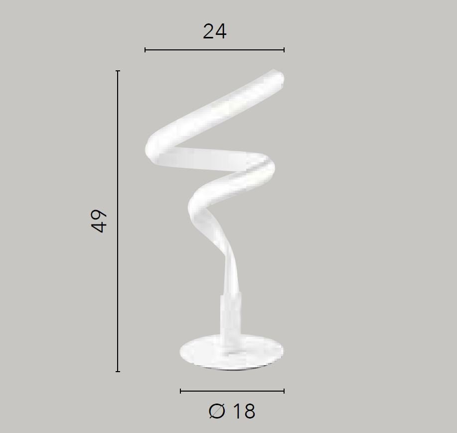 Lumetto LED forma spirale in alluminio bianco con diffusore in silicone 15W 1800 LM luce natura 4000°k MYSTRAL Lumetto LED forma spirale in alluminio bianco con diffusore in silicone 15W 1800 LM luce natura 4000°k MYSTRAL